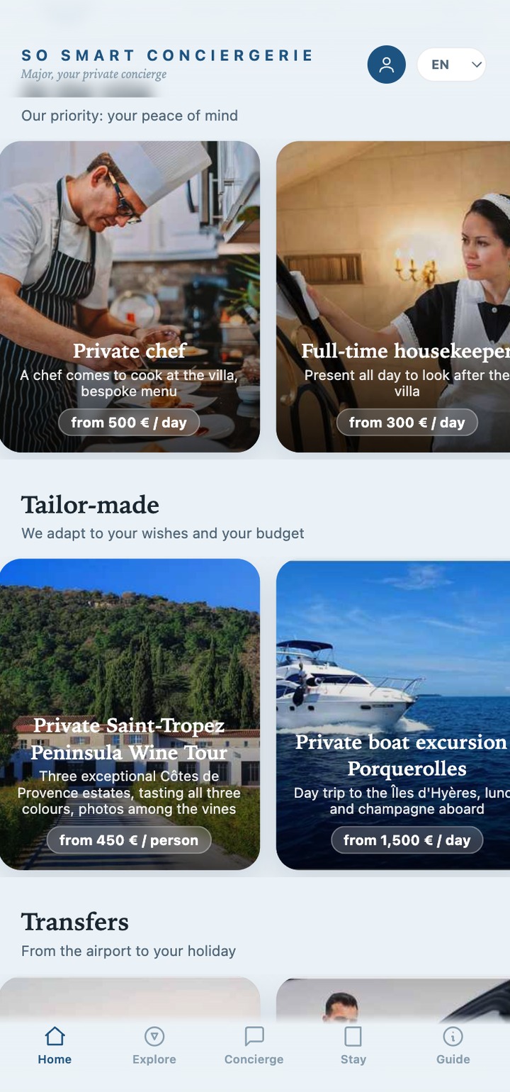Catalogue de services avec photos et prix