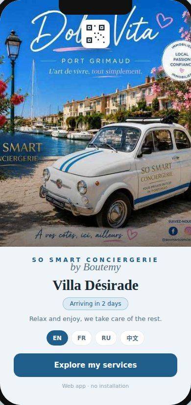 So Smart Conciergerie, Saint-Tropez, application Majord personnalisée